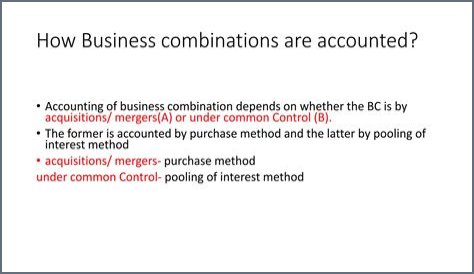 By pooling of interest method?