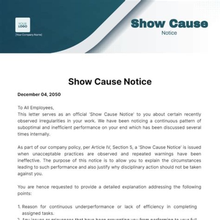 How do you respond to a show cause notice?