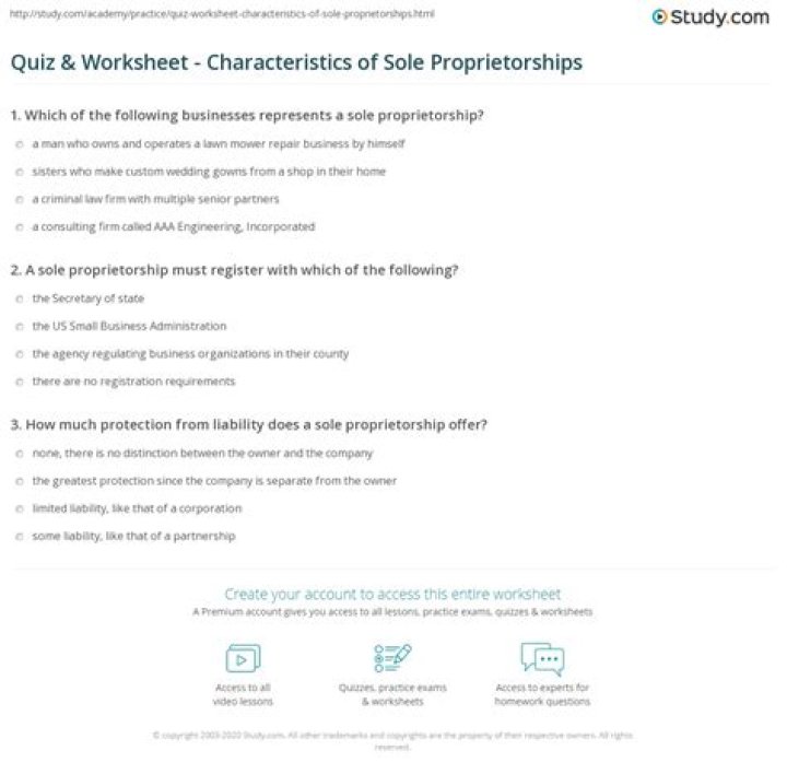 What are the characteristics of a sole proprietorship quizlet?