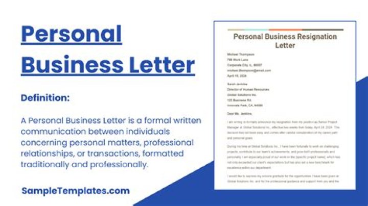 What is a personal business letter?