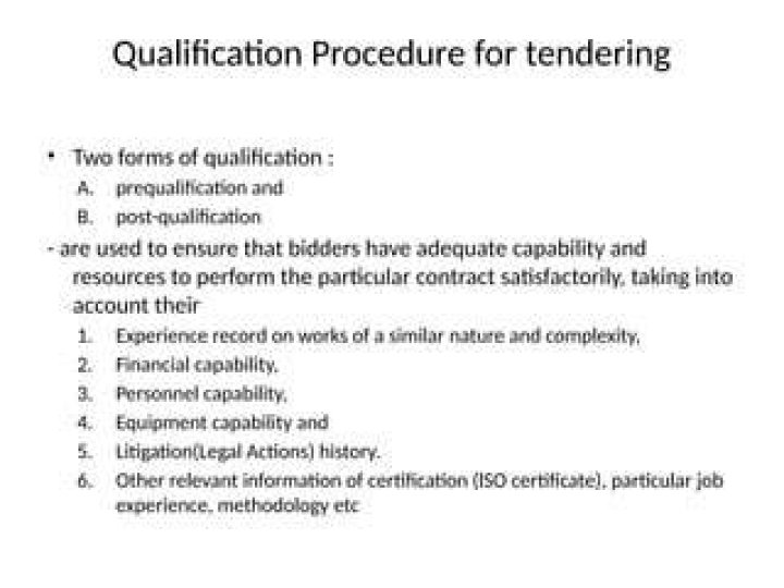 What is post-qualification in tendering?
