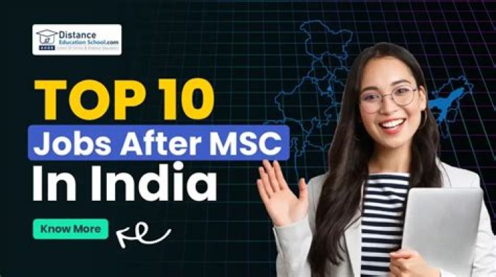 What is the best job after MSc?