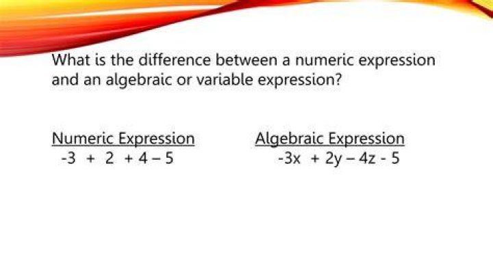 What is the difference between numerical and variable expressions?