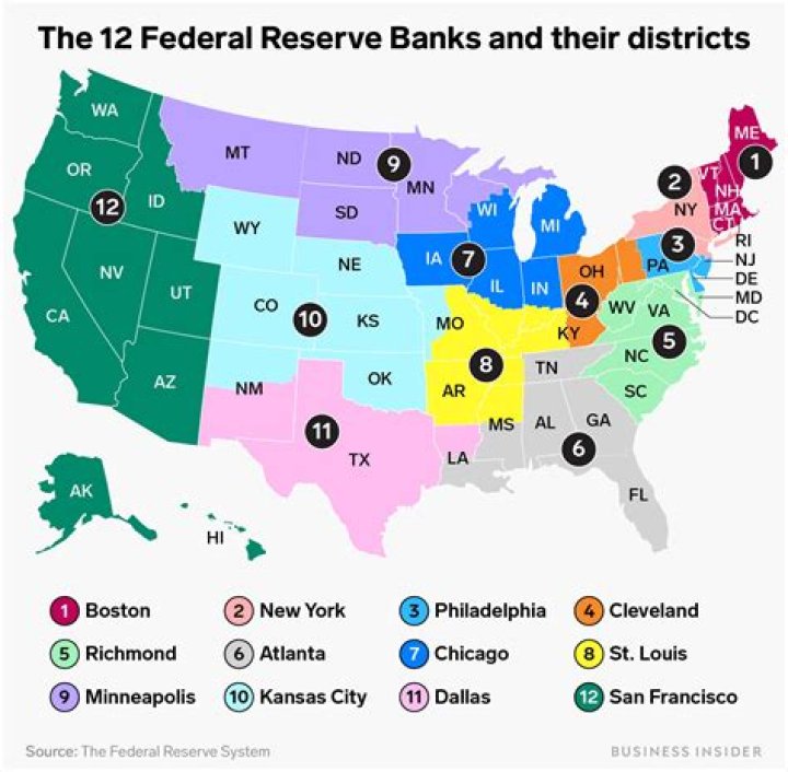 Where are the 12 Federal banks?