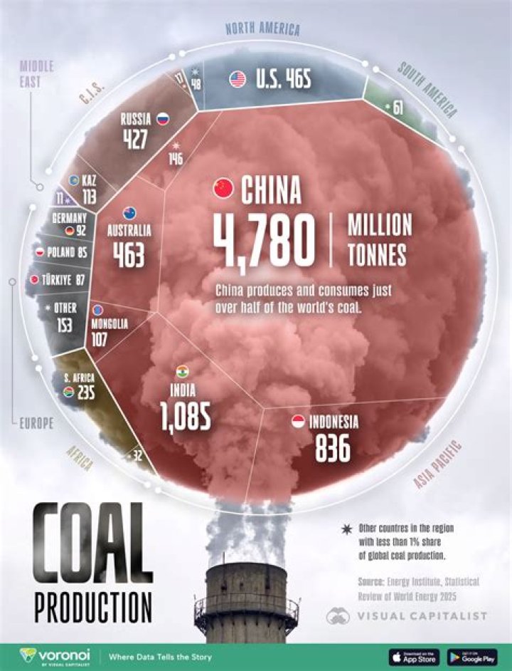 Which country is the largest producer of coal in the world 1 point?