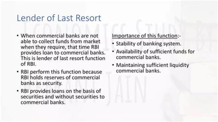 Why is a central bank described as the lender of the last resort to the banking sector in an economy?